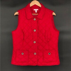 Charter Club Quilted Sleeveless Outdoor Puffer Vest Size L Red